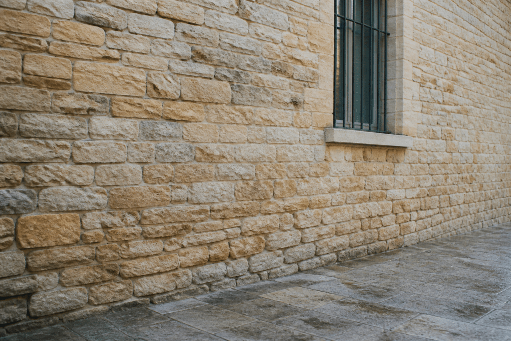 Facade avec revetement protecteur transparent et teinte naturelle preservee