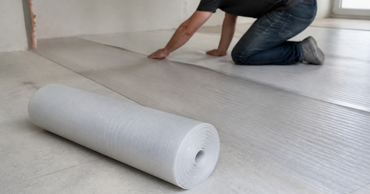 Rouleau de sous-couche acoustique pose horizontale sol